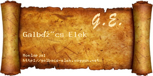 Galbács Elek névjegykártya